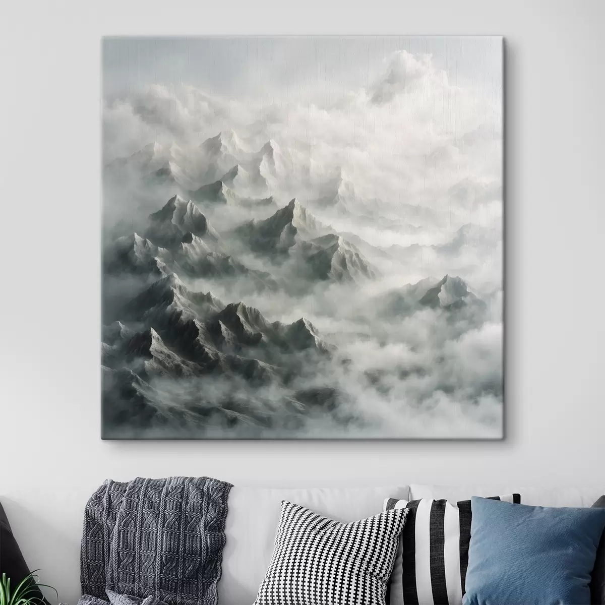  Peintures Montagnes enneigées dans le brouillard s41301