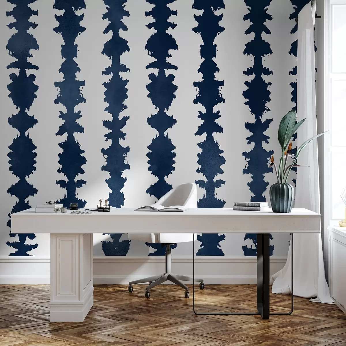 Fotobehang Abstract ontwerp in diepblauwe tinten u99090