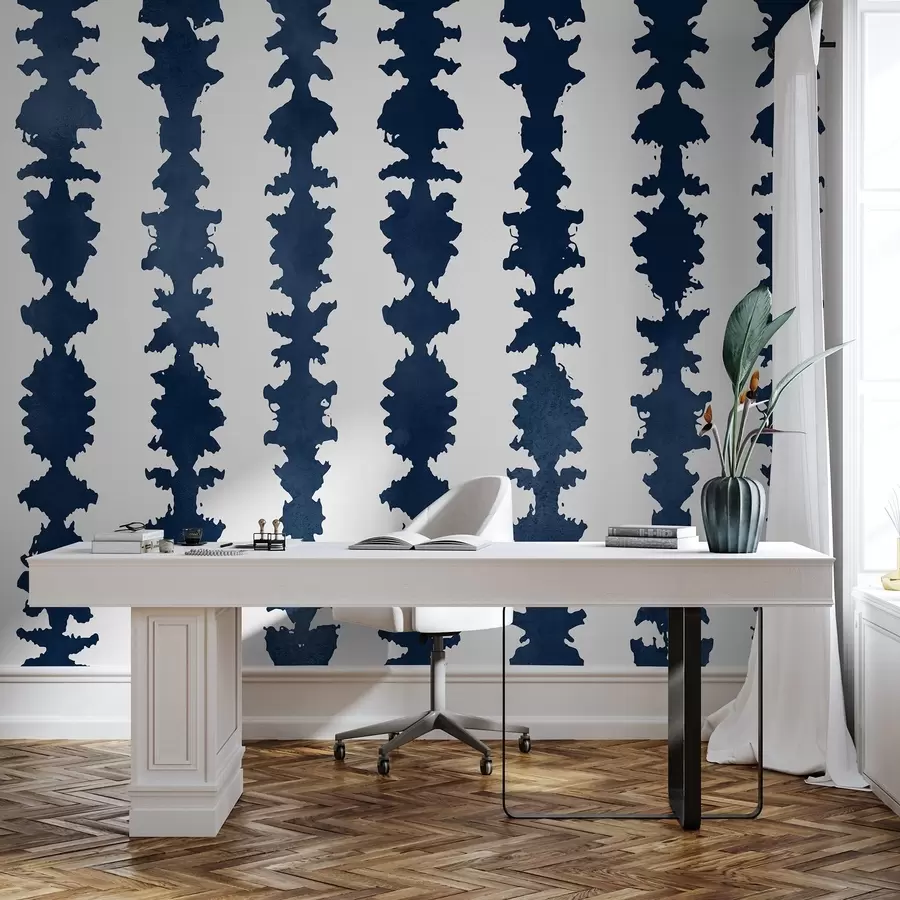 Papier peint photo Motif abstrait dans des tons bleus profonds u99090