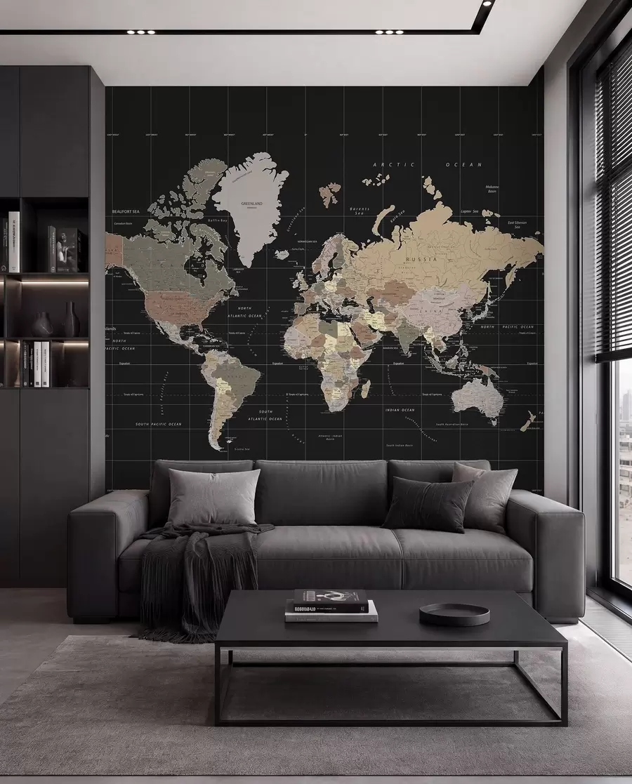 Fotobehang Wereldkaart met verschillende landen u99477d1