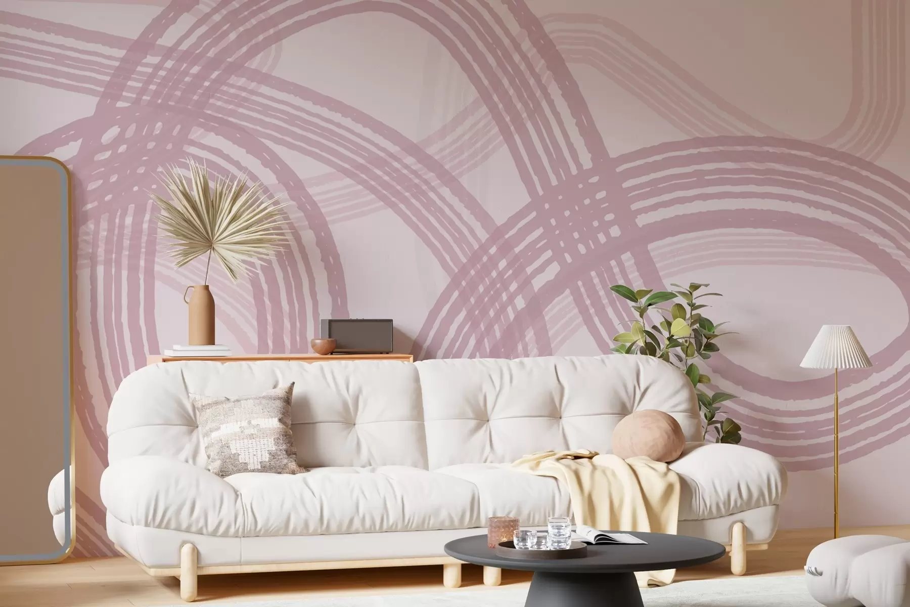 Fotobehang Zachte wervelingen in zachte tinten w00417v3