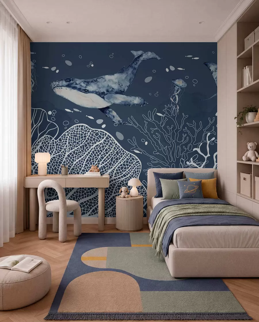 Fotobehang Onderwaterwonderen in sereen blauw w00848v1