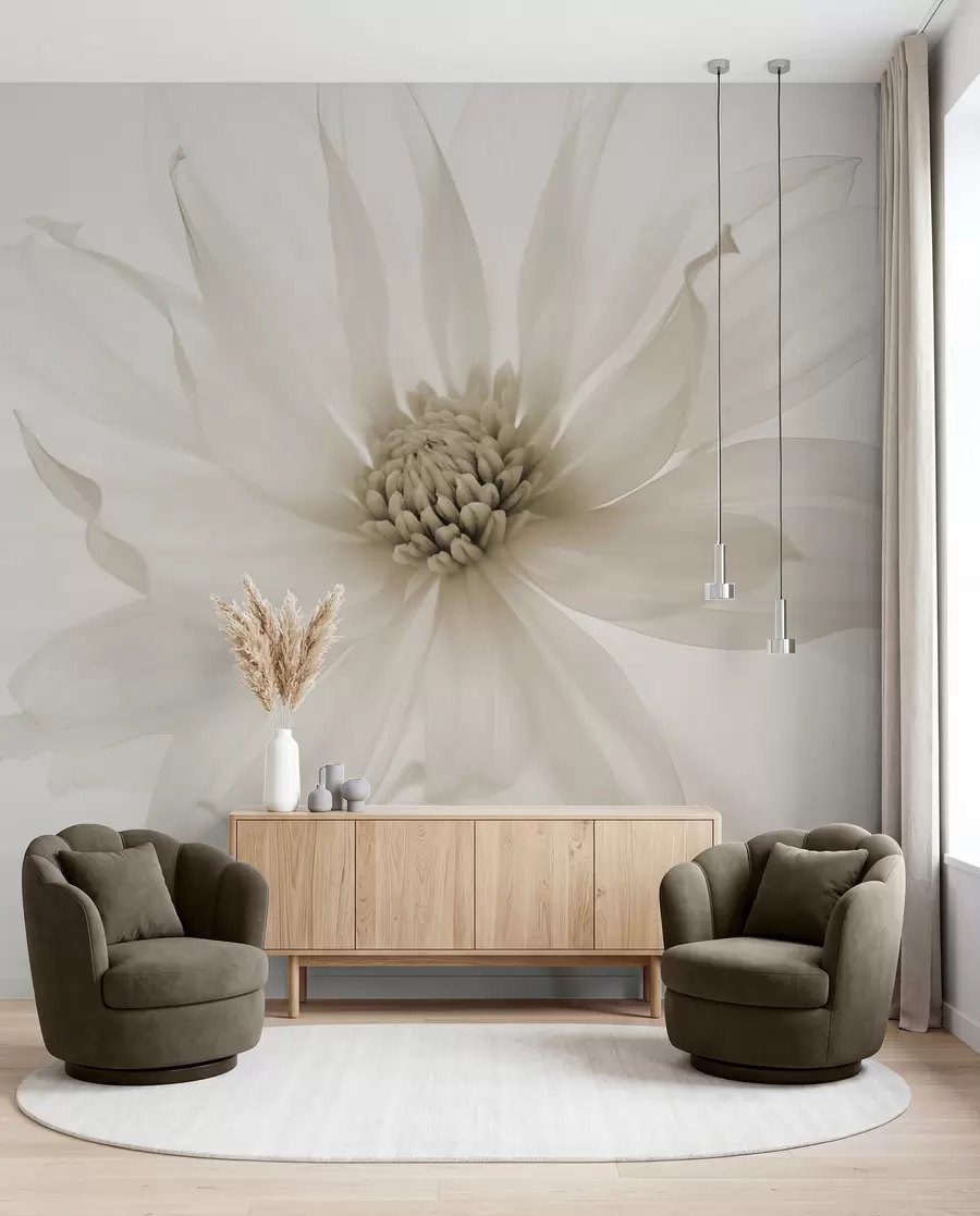 Fotobehang Delicate beige bloem op lichte achtergrond w02077v1