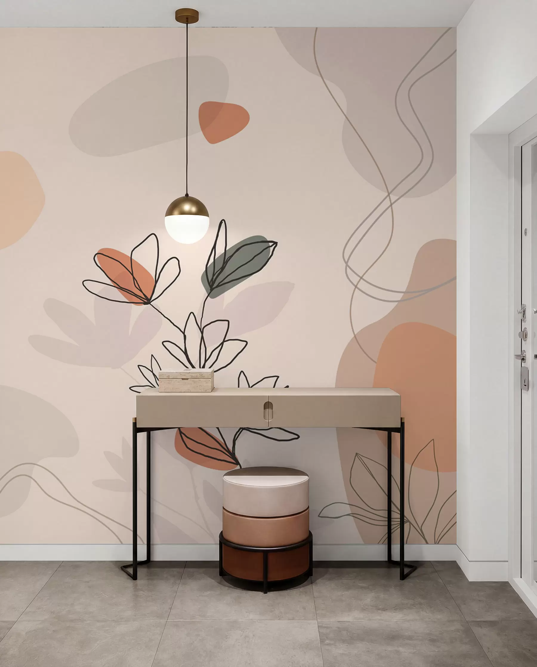 Fotobehang Bloemen boho stijl w02103