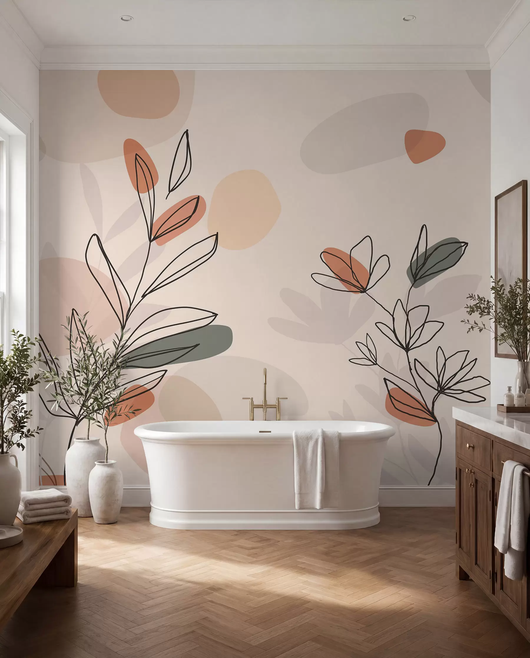 Fotobehang Bloemen boho stijl w02103