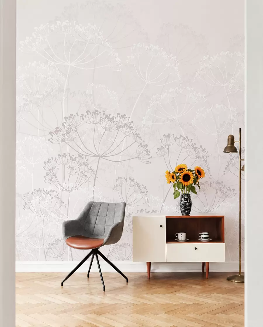 Fotobehang Breekbare planten minimalisme roze kleur w02105