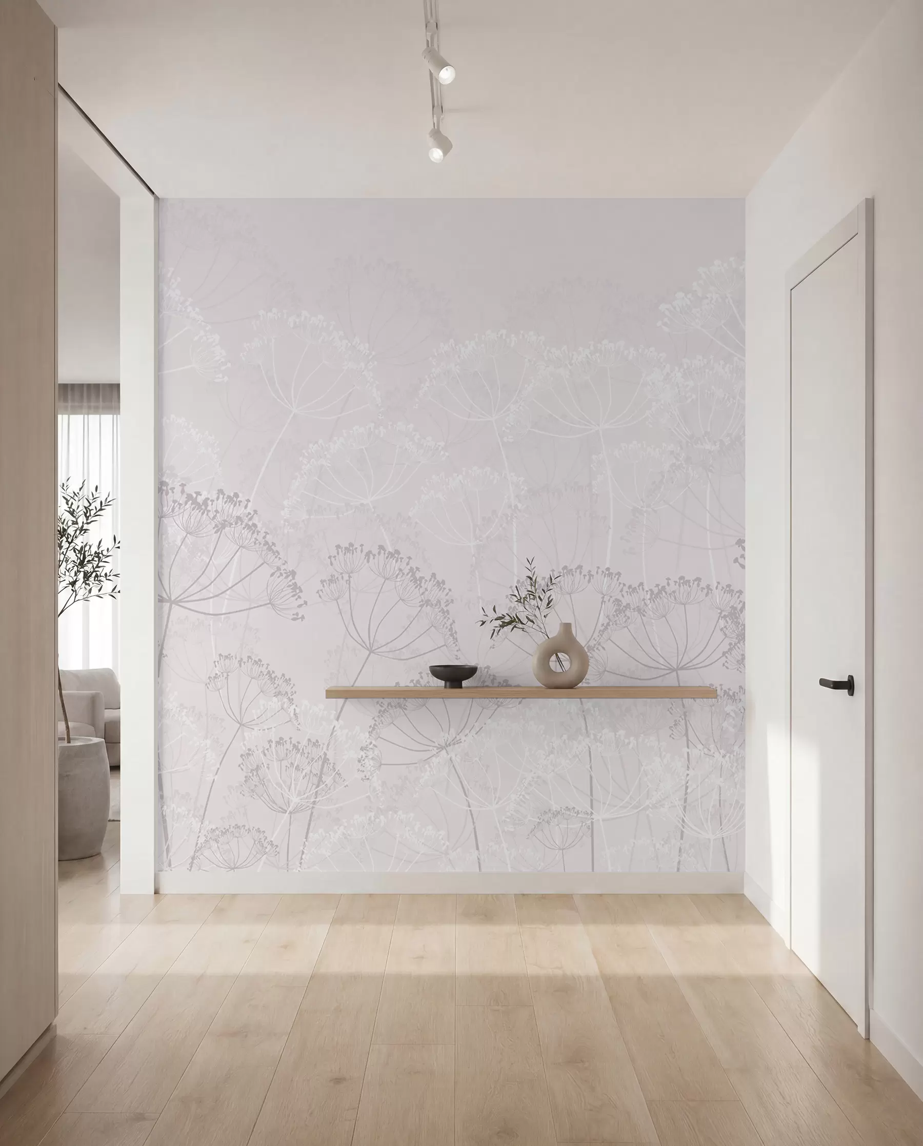 Fotobehang Breekbare planten minimalisme roze kleur w02105