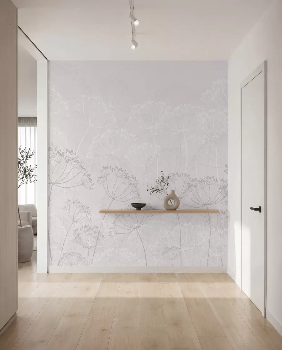 Fotobehang Breekbare planten minimalisme roze kleur w02105