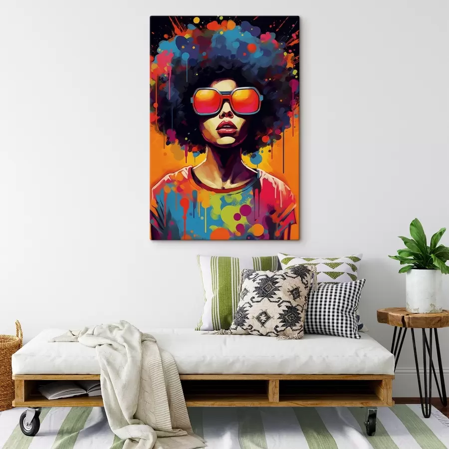  Peintures Portrait afro lumineux dans le style du pop art s41490