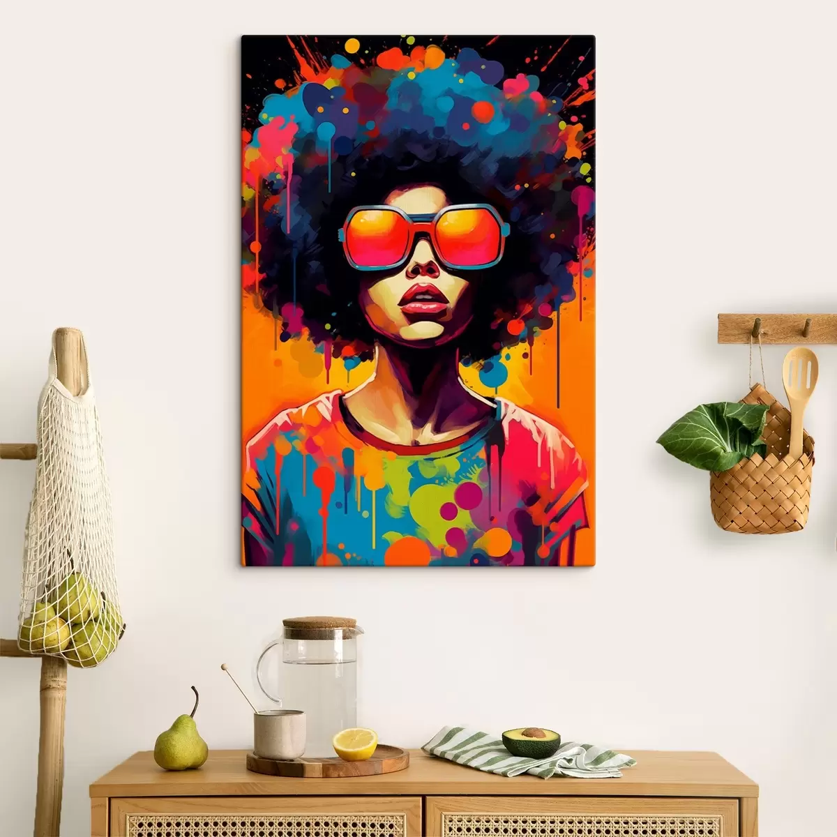  Peintures Portrait afro lumineux dans le style du pop art s41490