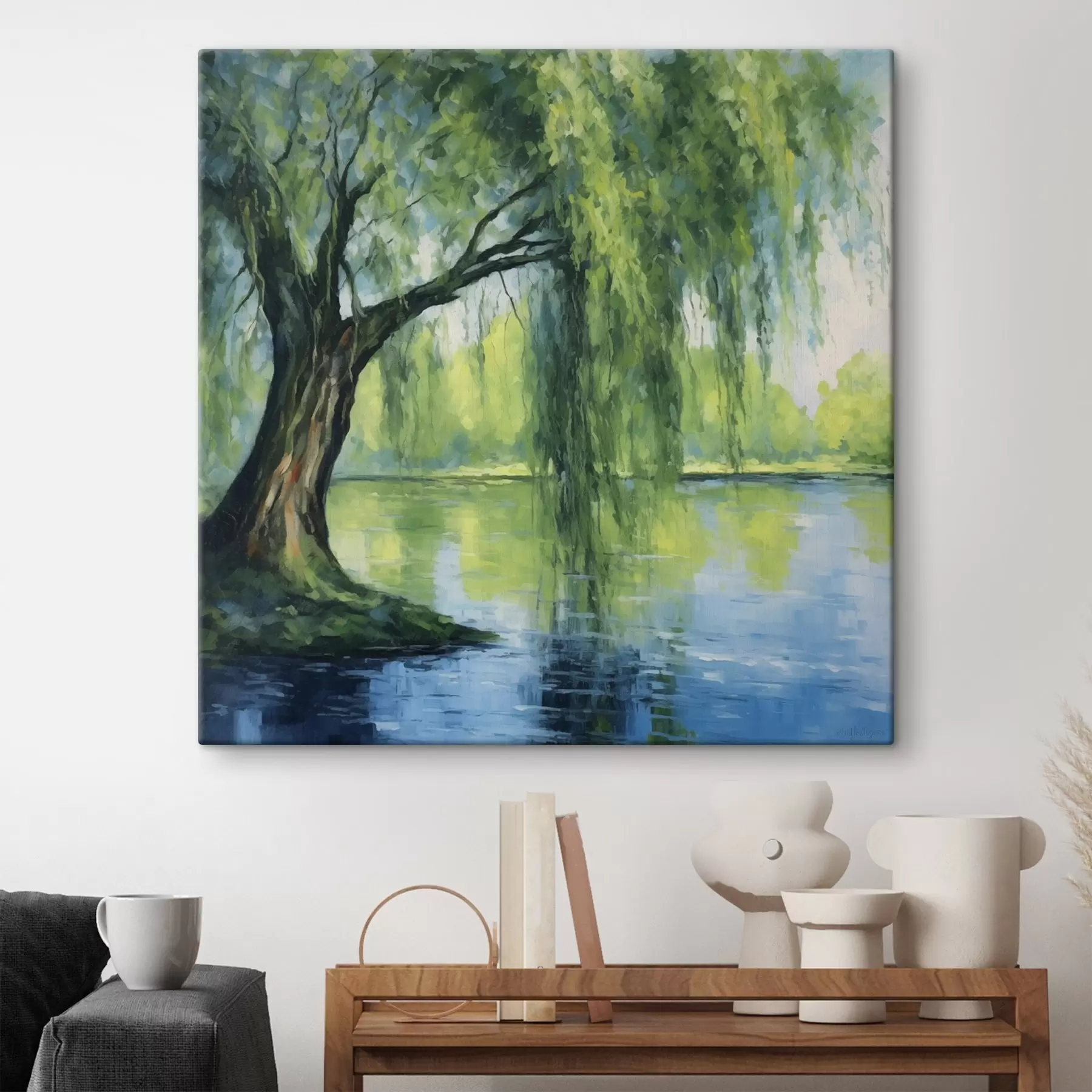 Fotobehang Wilg over de rivier s41493