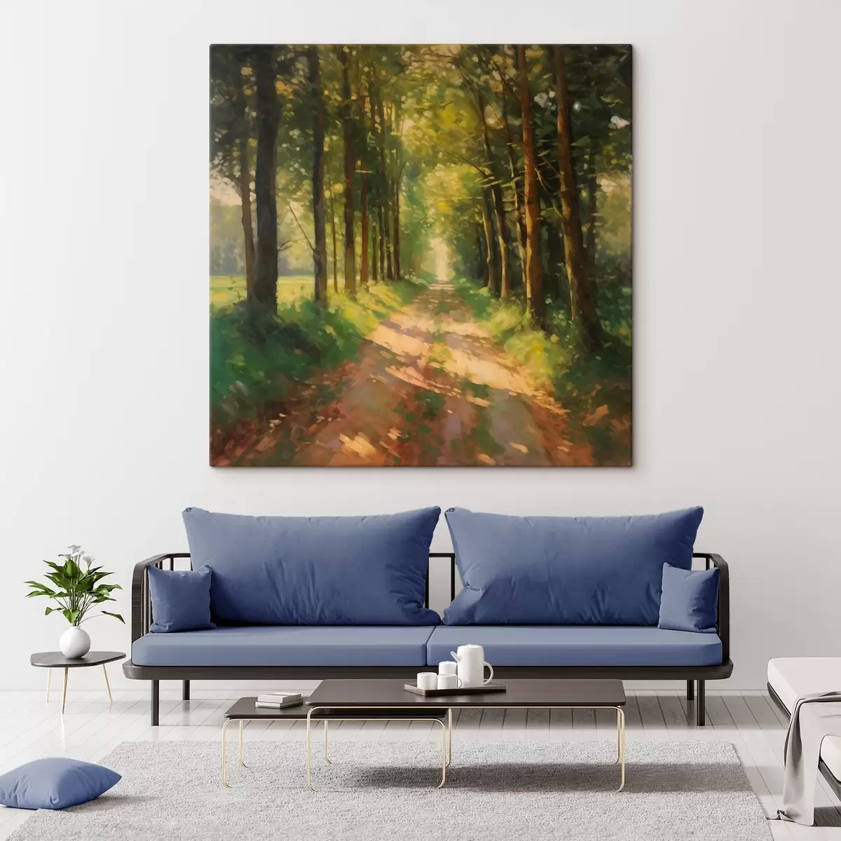  Peintures Route forestière au soleil s41497