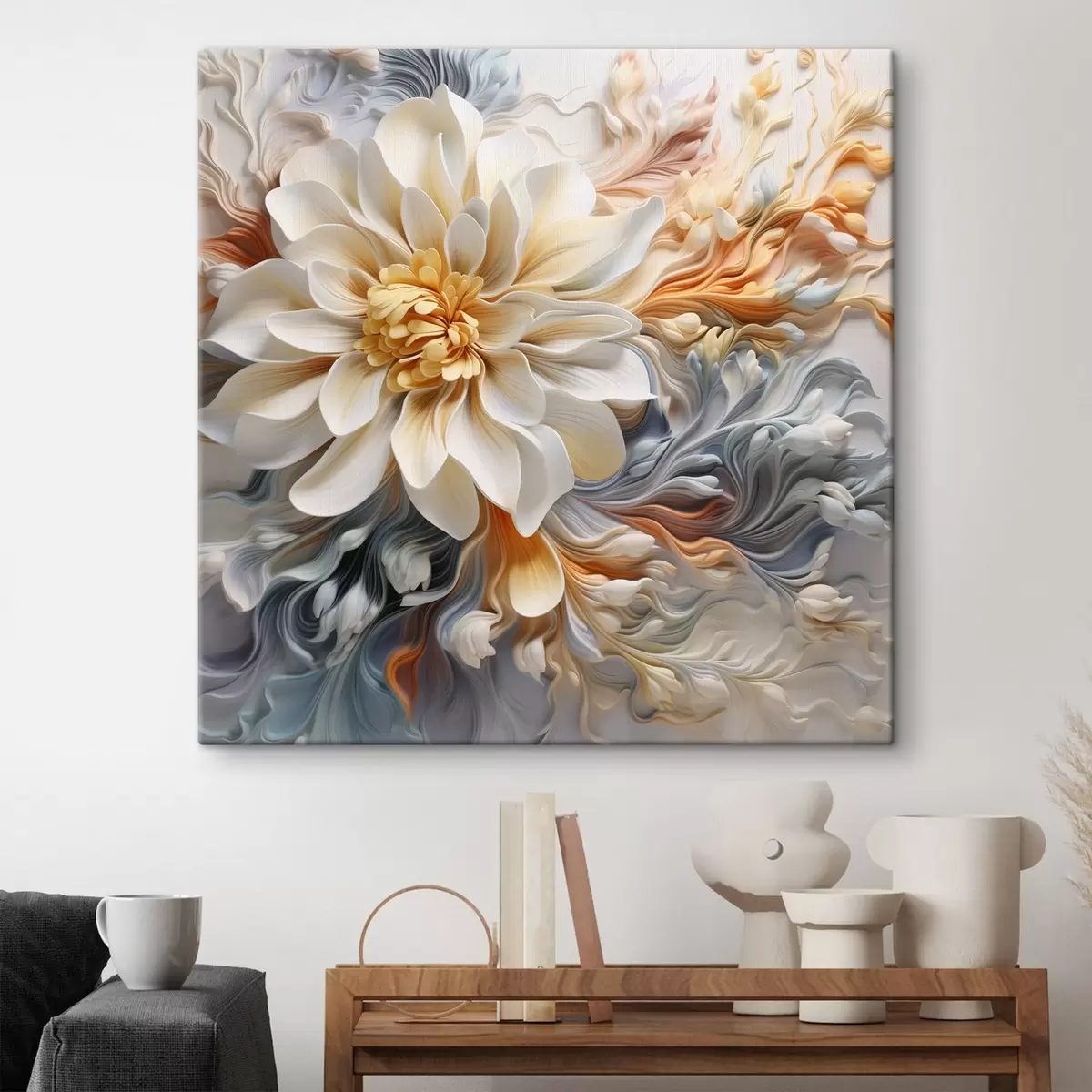  Schilderijen Volumetrische abstracte bloem s41551