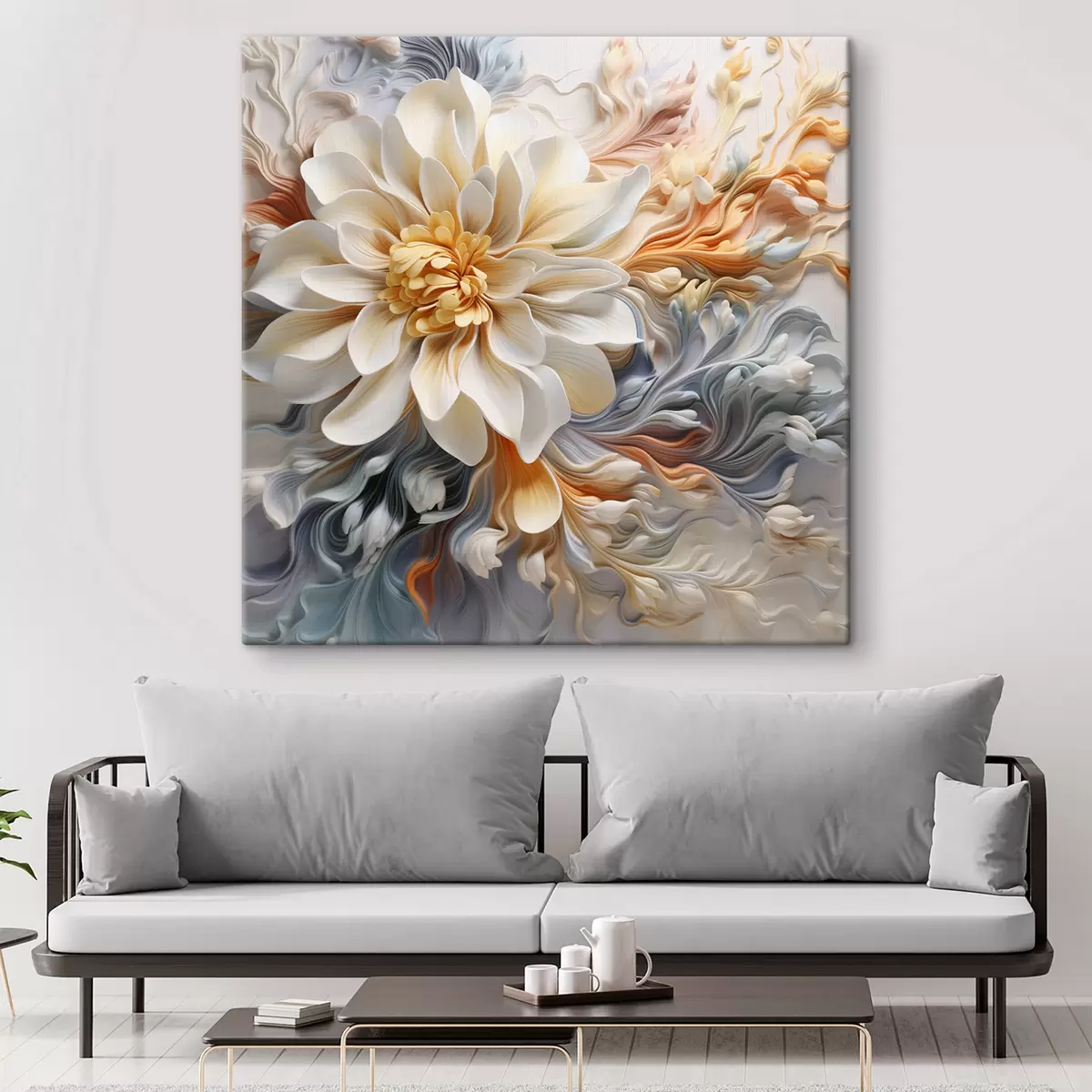  Schilderijen Volumetrische abstracte bloem s41551