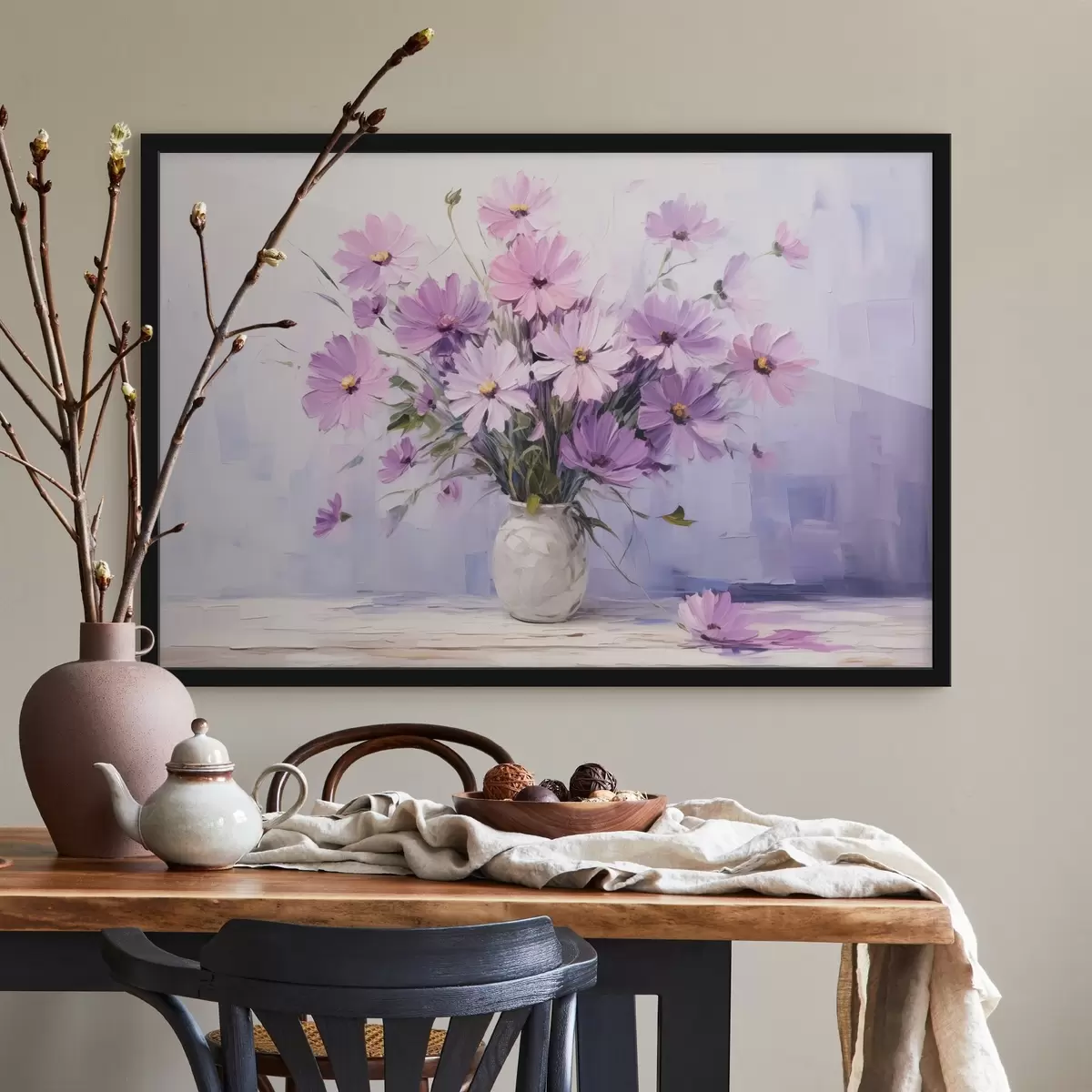 Affiche Délicates fleurs violettes dans un vase f41475