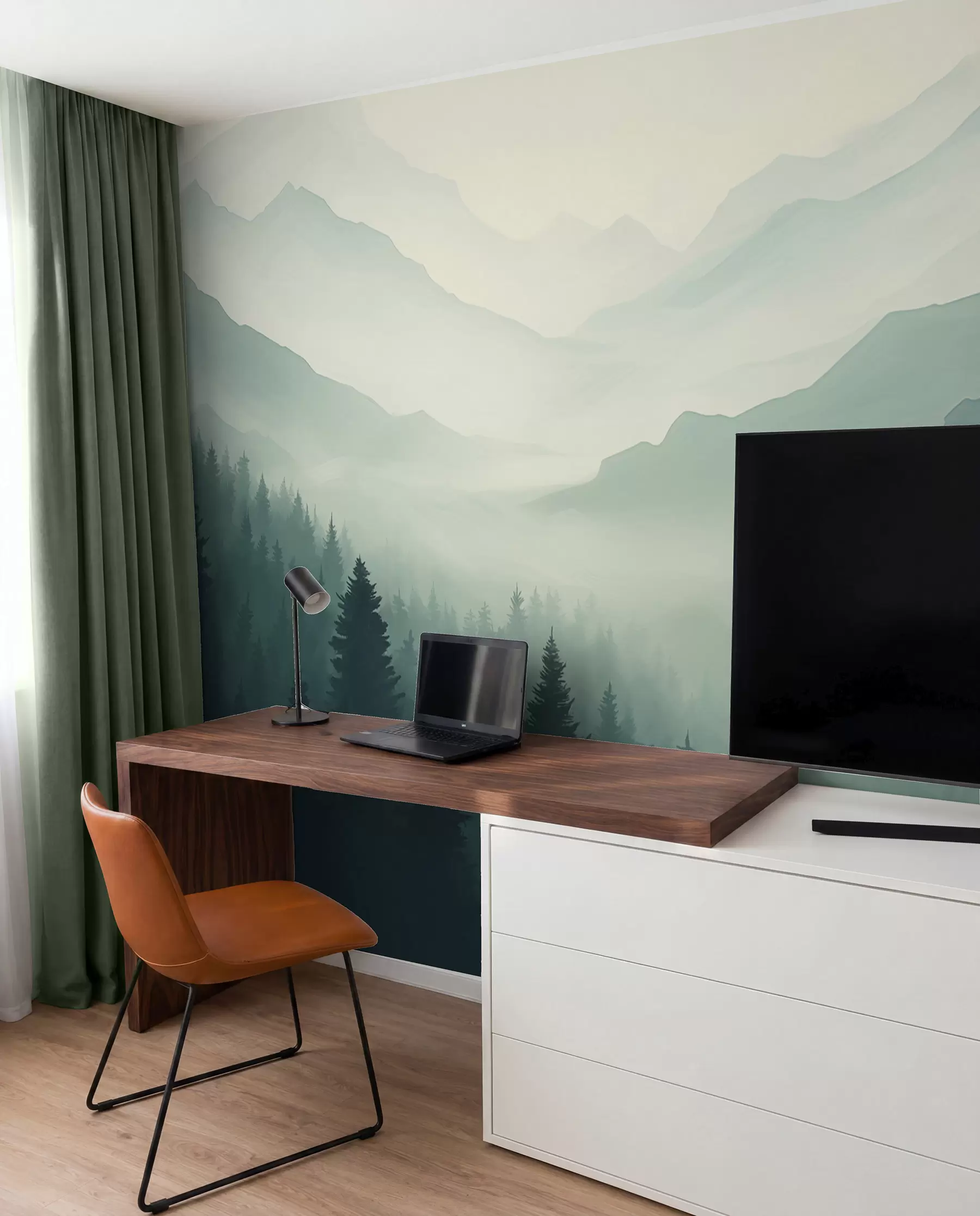 Fotobehang Bos en bergen w02186
