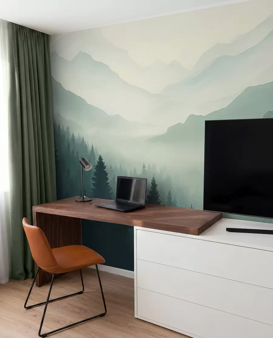 Fotobehang Bos en bergen w02186