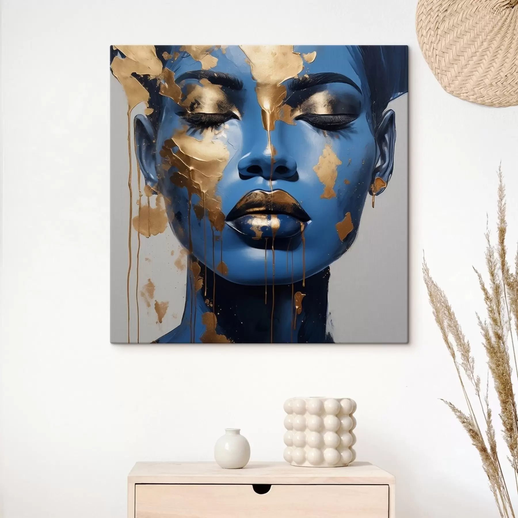 Fotobehang Portret van een meisje in verf s41607