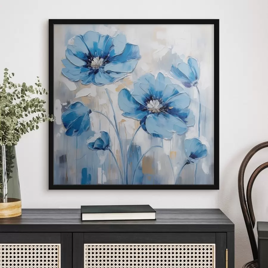 Fotobehang Blauwe geverfde bloemen f41597