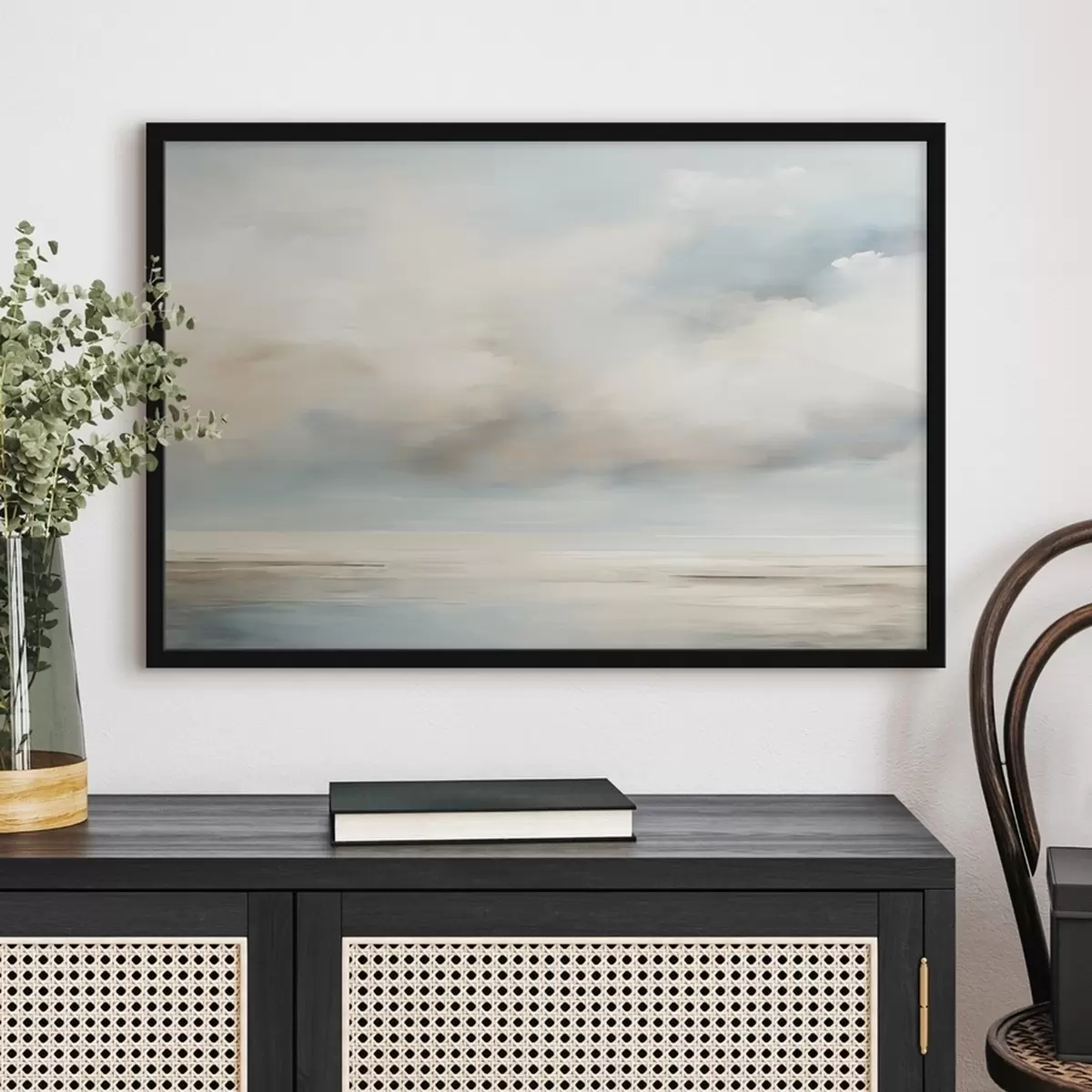 Affiche Aquarelle mer et nuages f41602