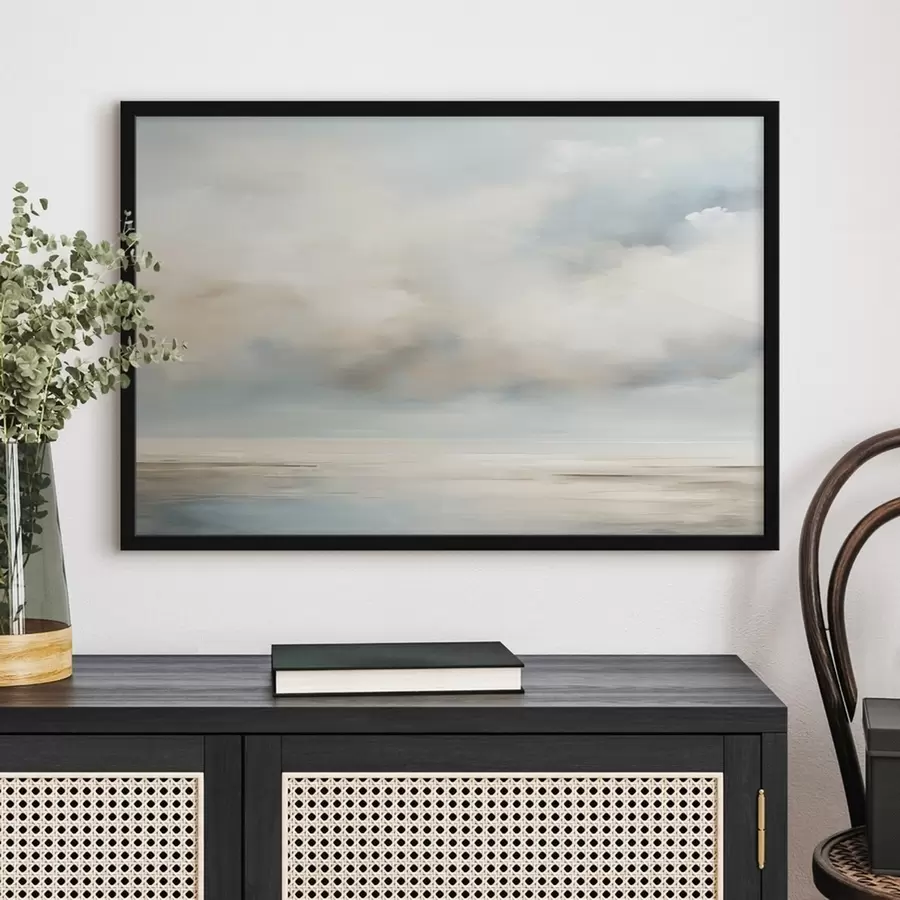 Papier peint photo Aquarelle mer et nuages f41602