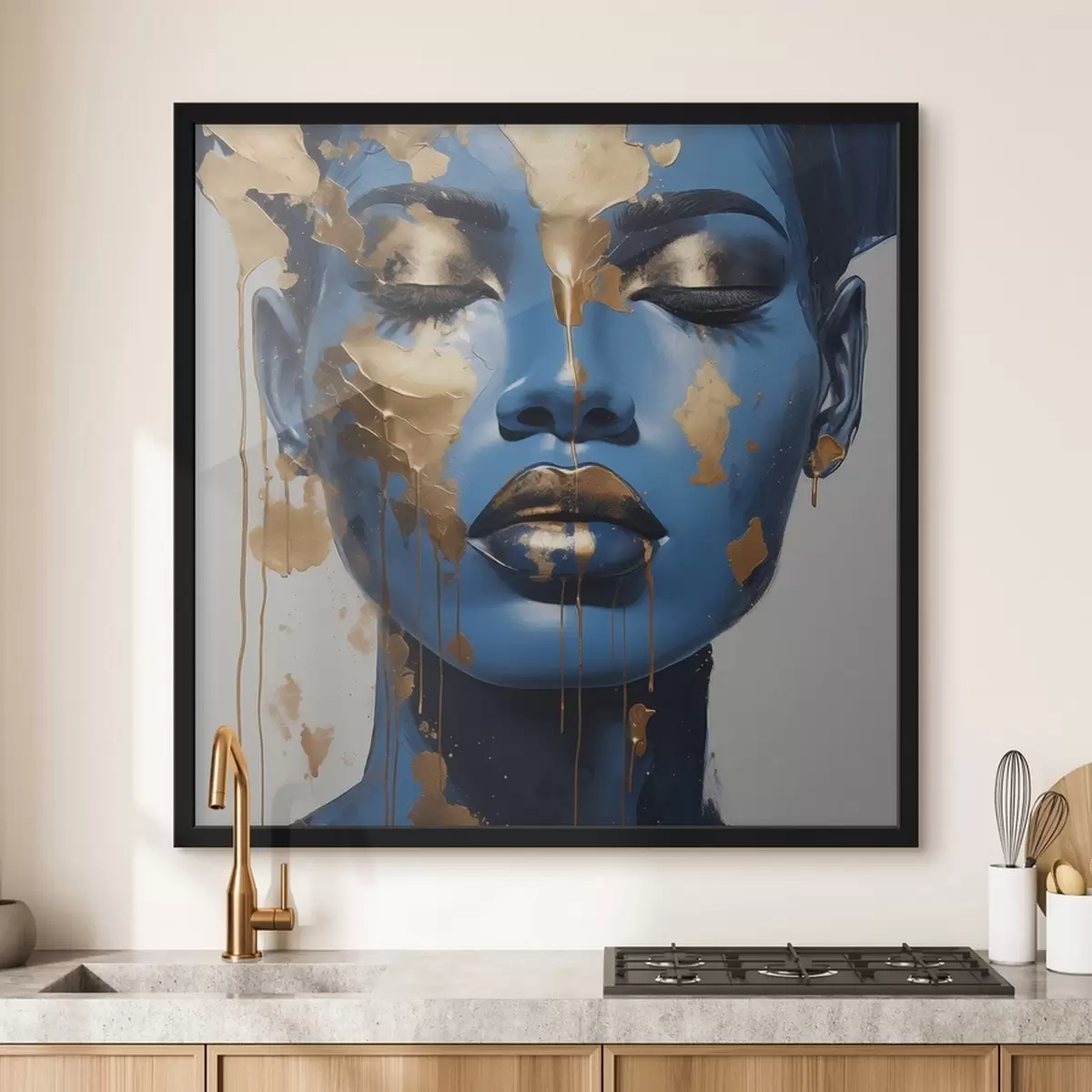 Poster Portret van een meisje in verf f41607