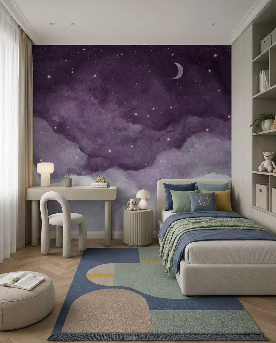 Fotobehang Gefluister van de nacht in zachte tinten u96076v3