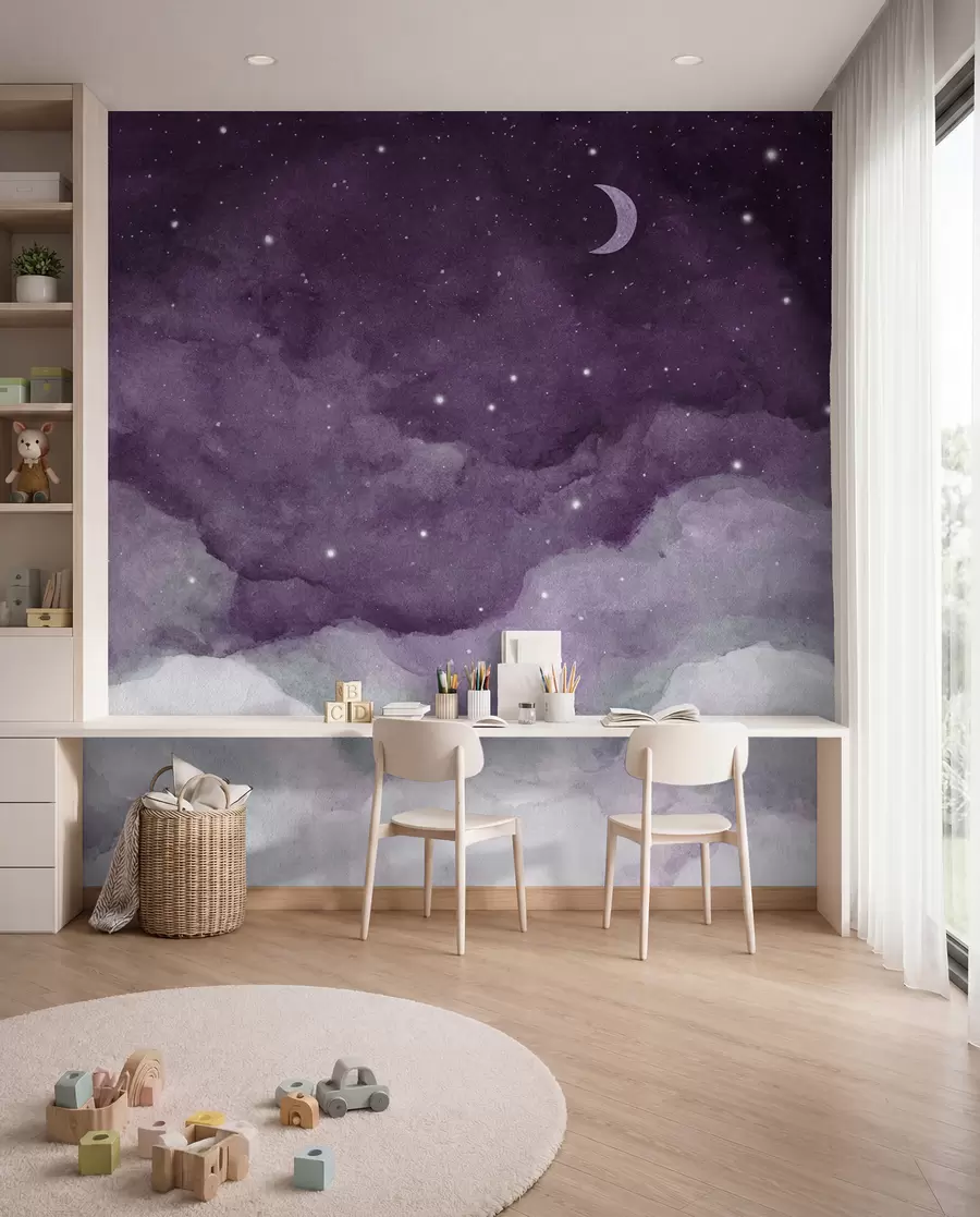 Fotobehang Gefluister van de nacht in zachte tinten u96076v3
