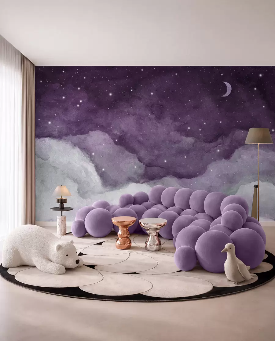 Fotobehang Gefluister van de nacht in zachte tinten u96076v3
