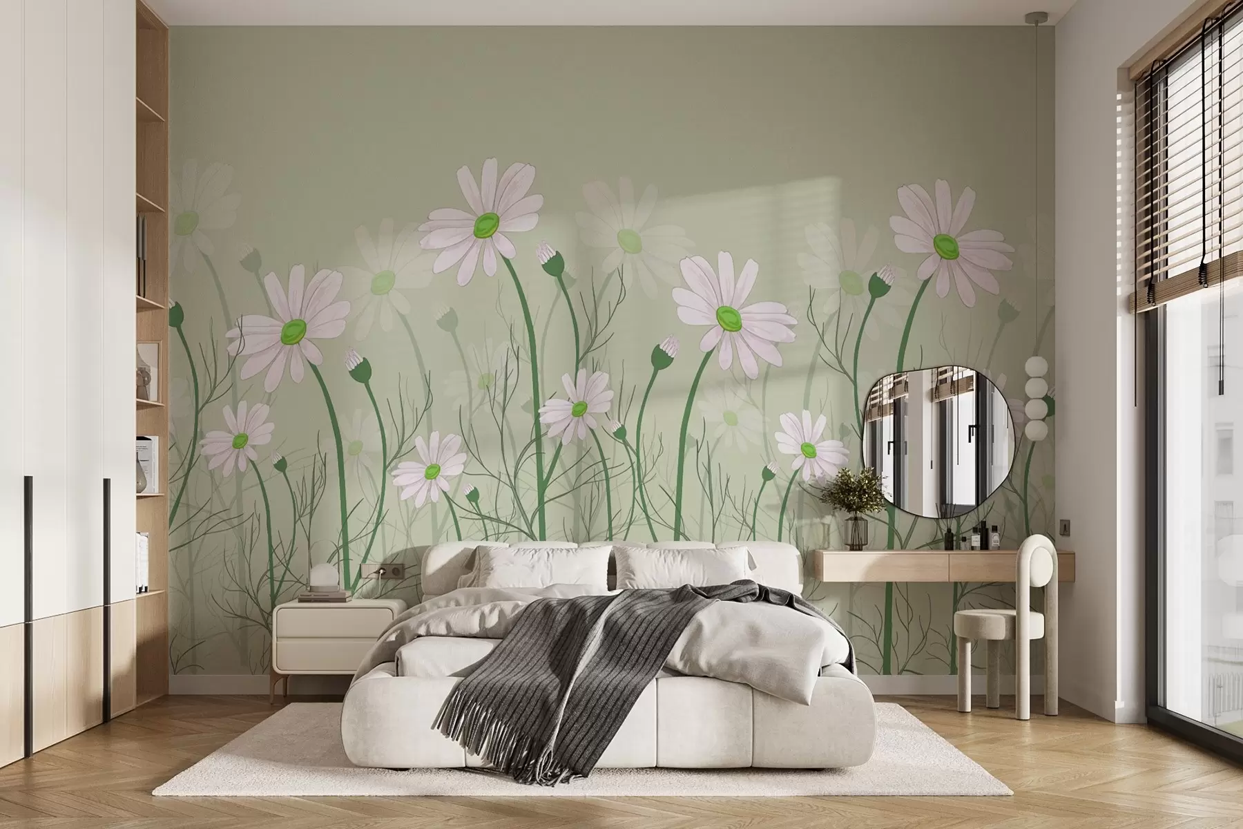 Fotobehang Delicate bloemen dansen in de wind w00802v2