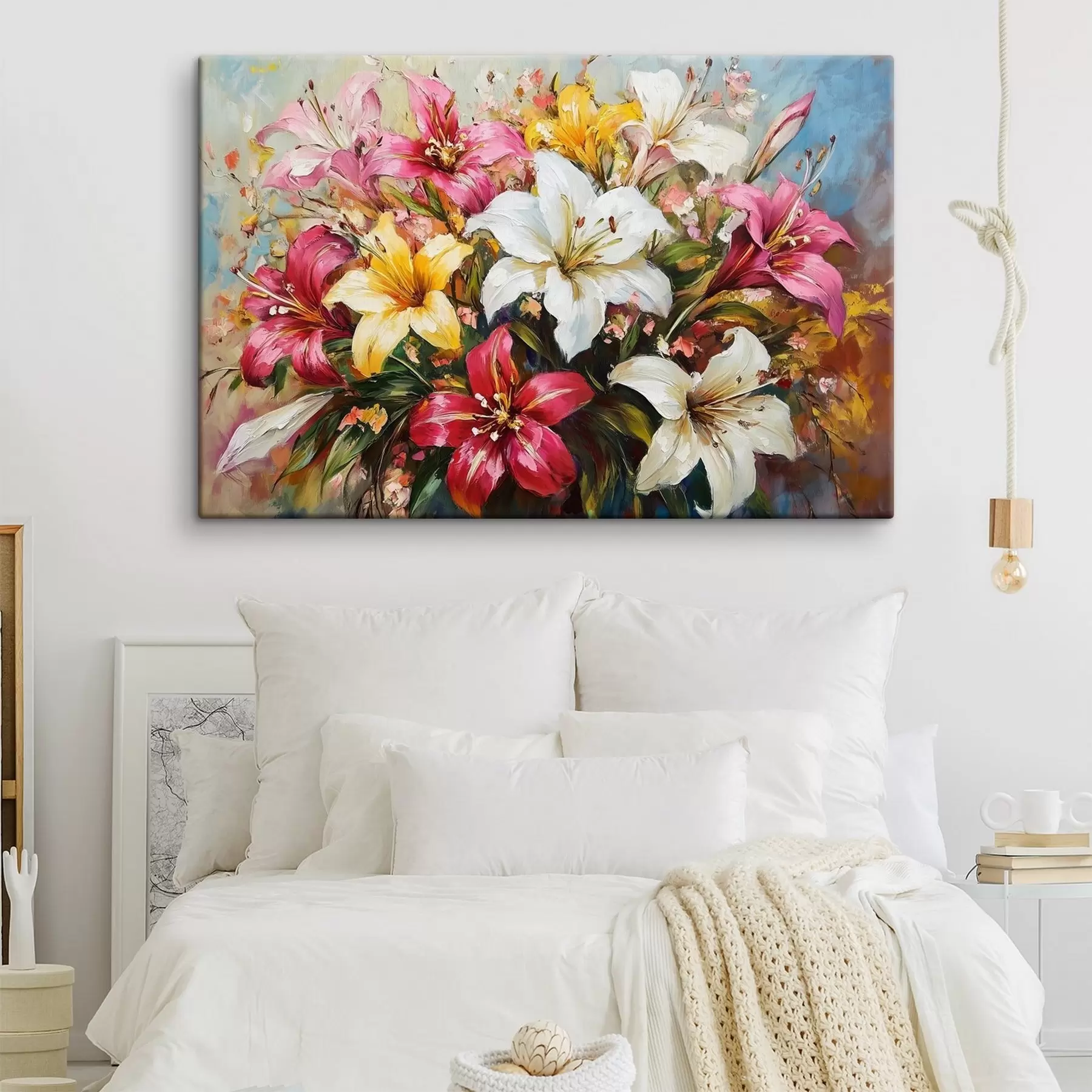 Papier peint photo un bouquet de lys colorés s41634