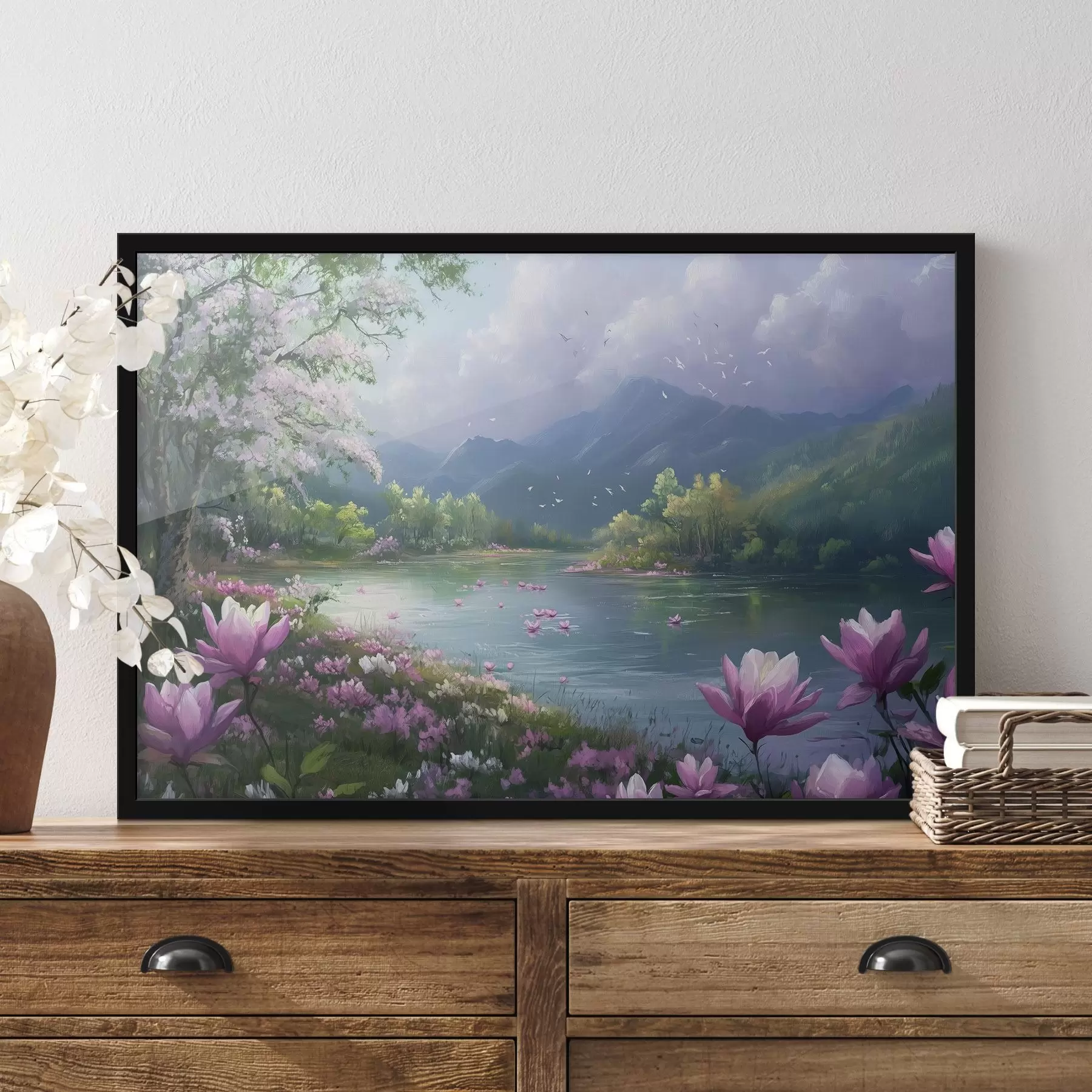 Fotobehang prachtig meer tussen de bergen f41629