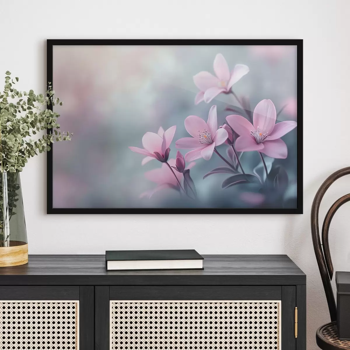 Poster roze bloemen close-up f41631