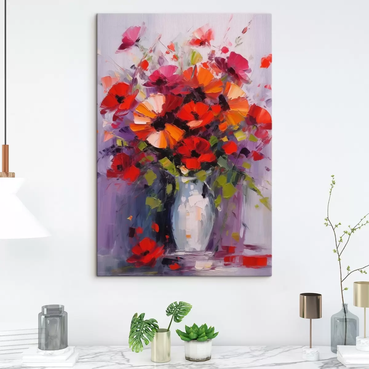  Peintures Bouquet de coquelicots rouges s41666