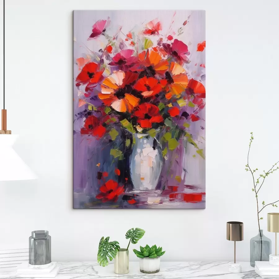  Peintures Bouquet de coquelicots rouges s41666