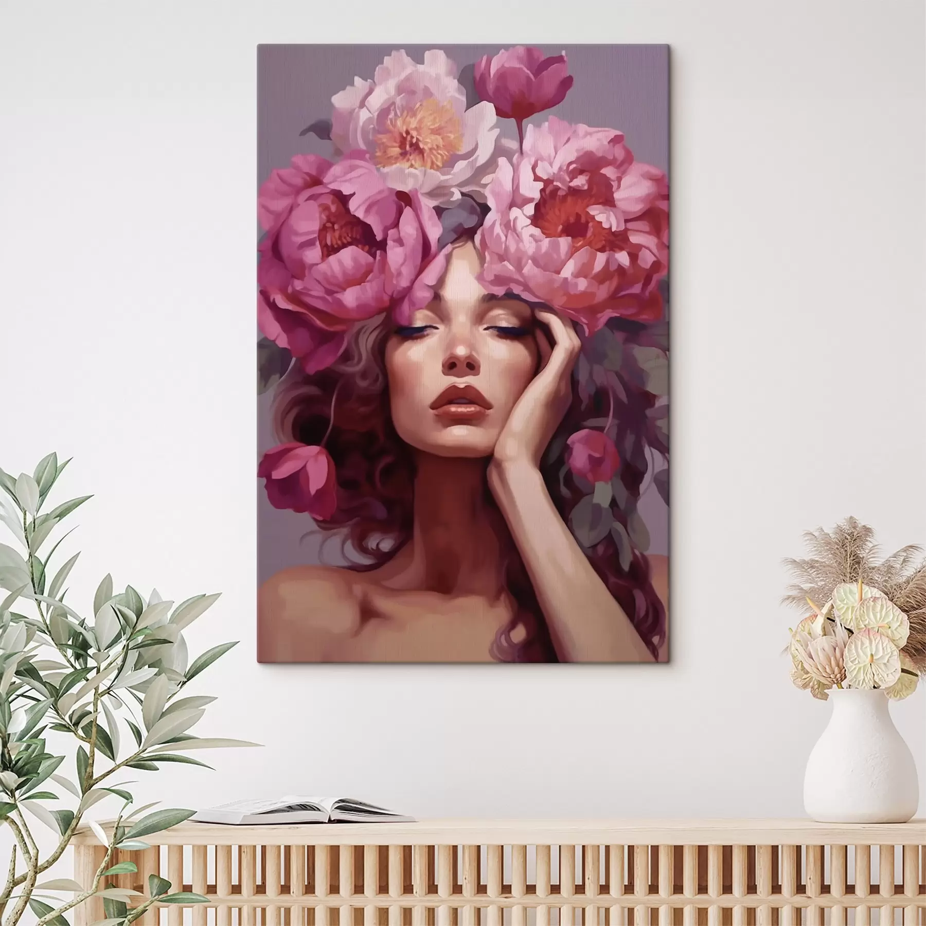 Fotobehang Meisje met bloemen in haar haar s41682