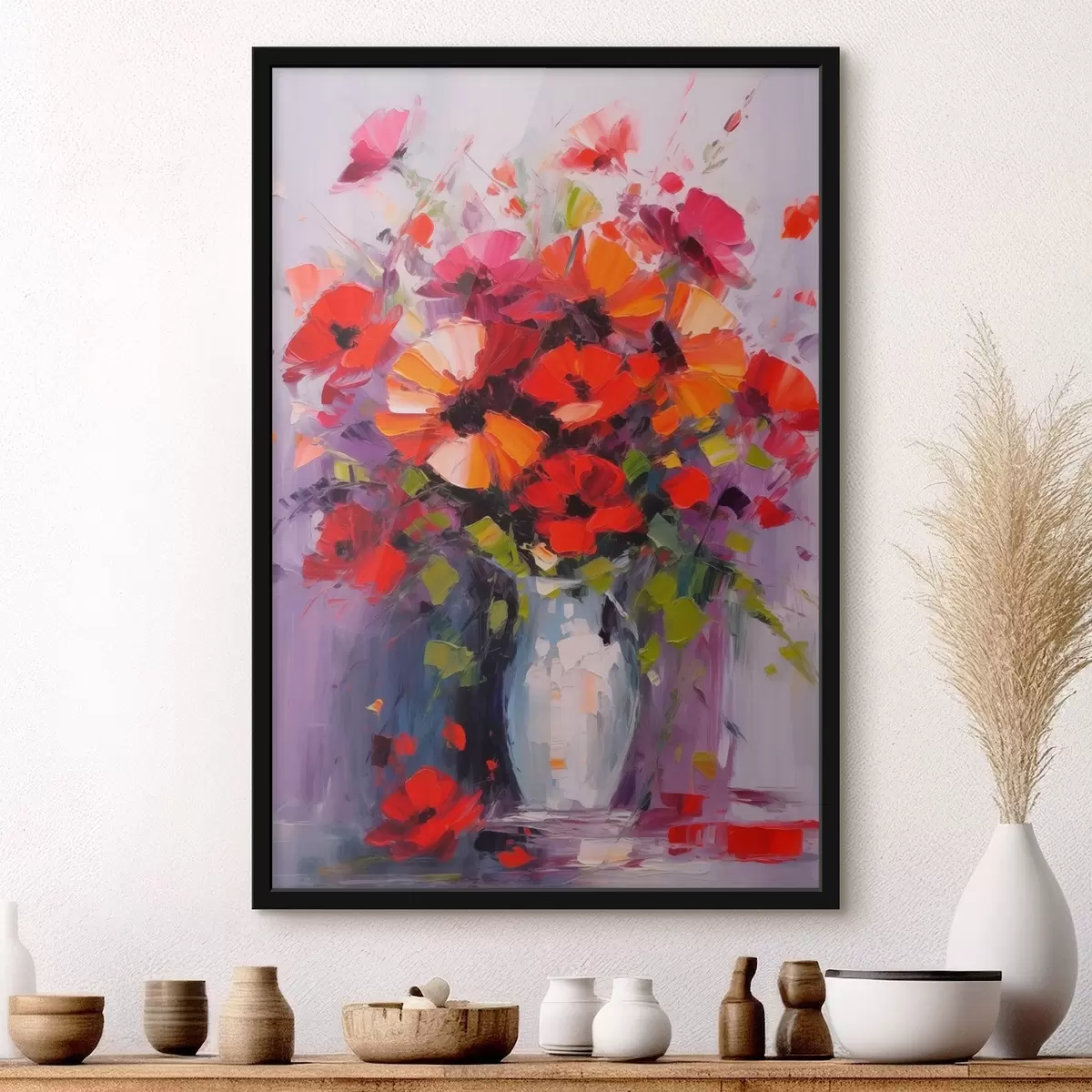 Affiche Bouquet de coquelicots rouges f41666