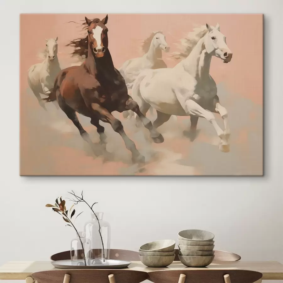  Schilderijen Paarden in galop imitatie van schilderij s41703