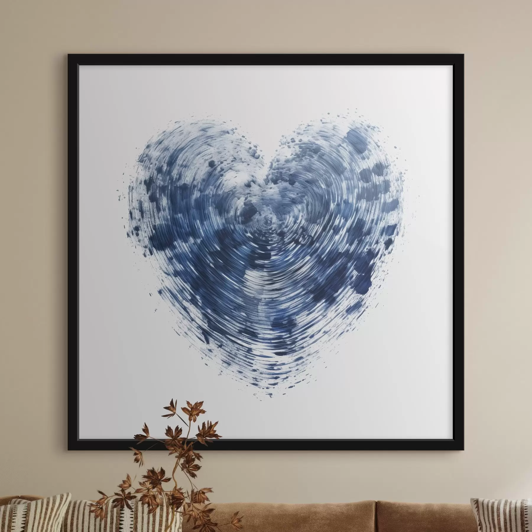 Fotobehang Blauw hart met structuur f41707