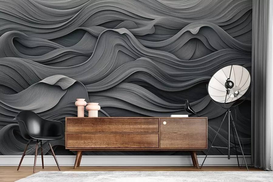 Papier peint photo Vagues gris foncé w02311v1