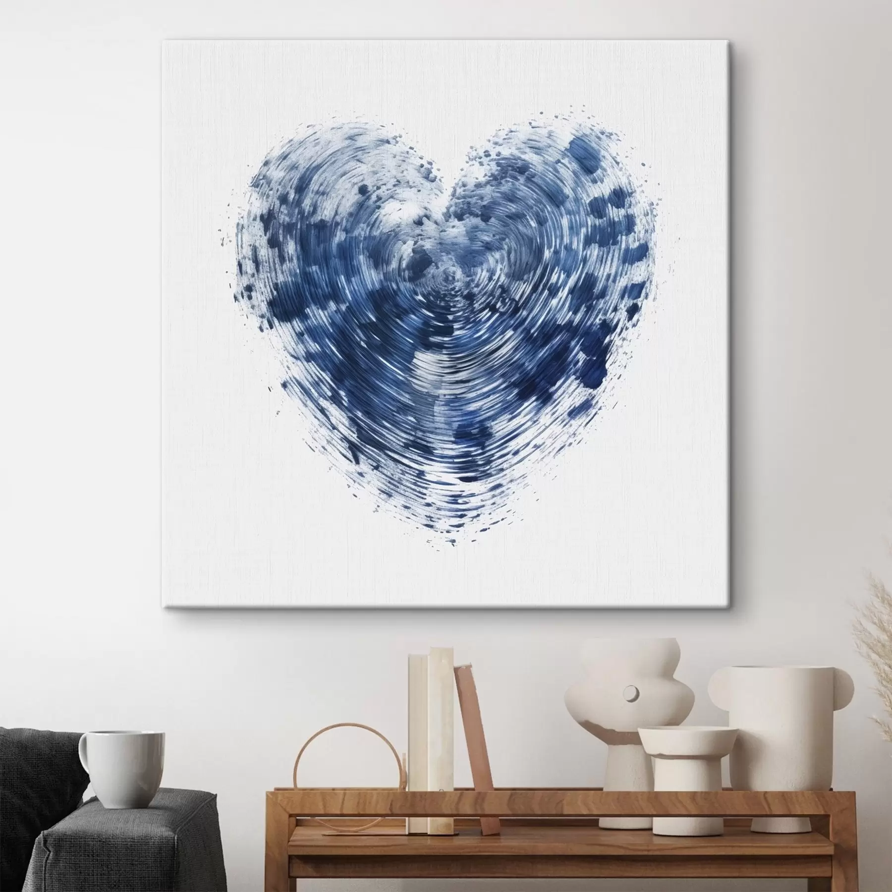  Schilderijen Blauw hart met structuur s41707