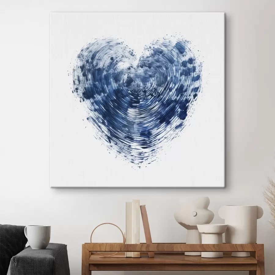  Peintures Coeur texturé bleu s41707