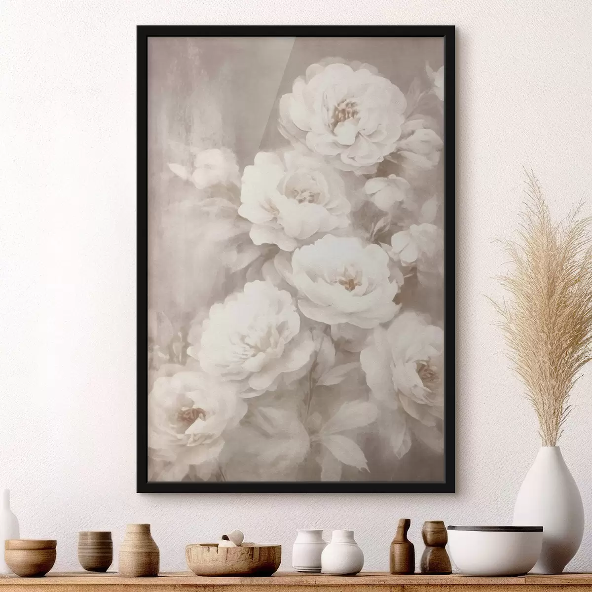 Affiche Fleurs blanches vintage f41687