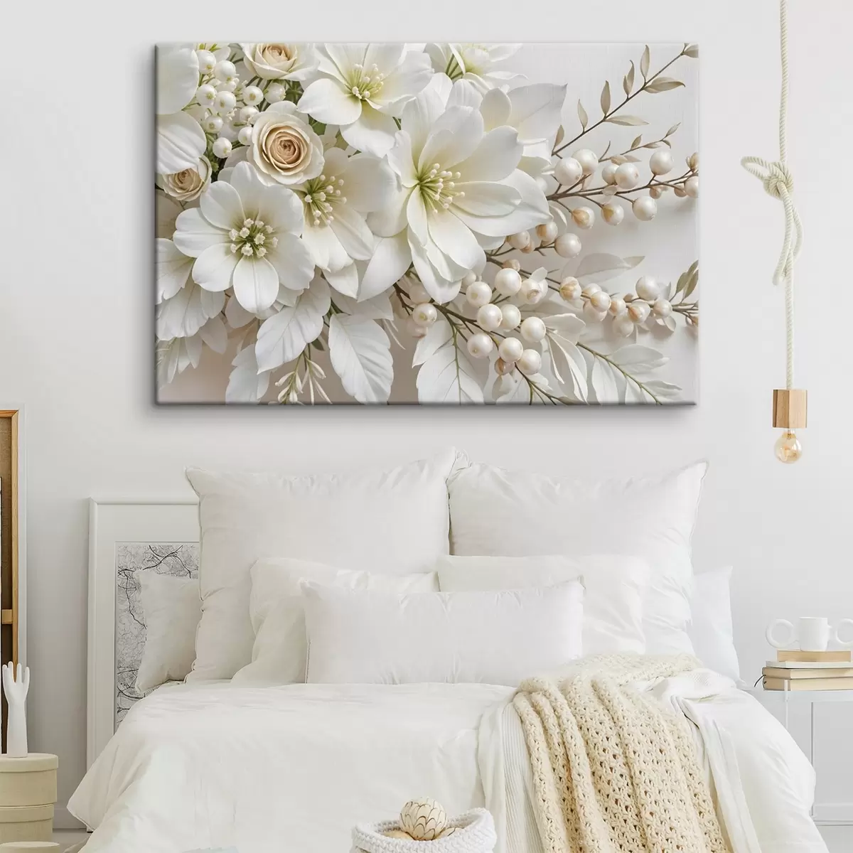  Peintures Fleurs blanches délicates, y compris lys, roses et autres fleurs aux pétales doux et veloutés s41722