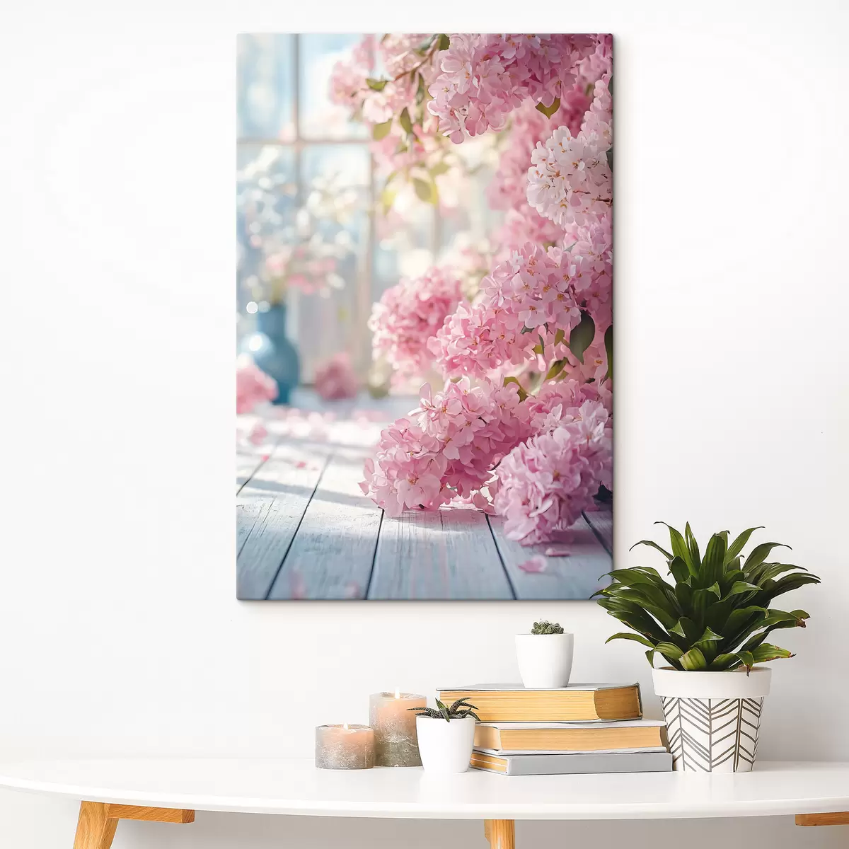  Schilderijen Roze sering op de achtergrond van het raam s41748