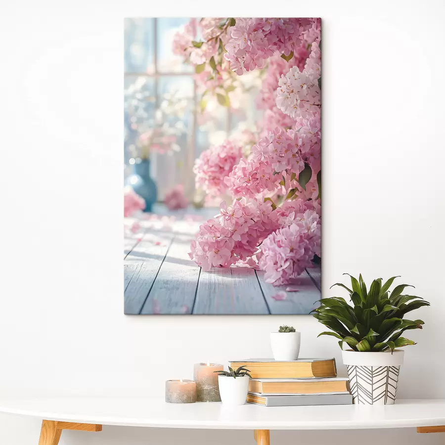  Peintures Rose lilas sur le fond de la fenêtre s41748