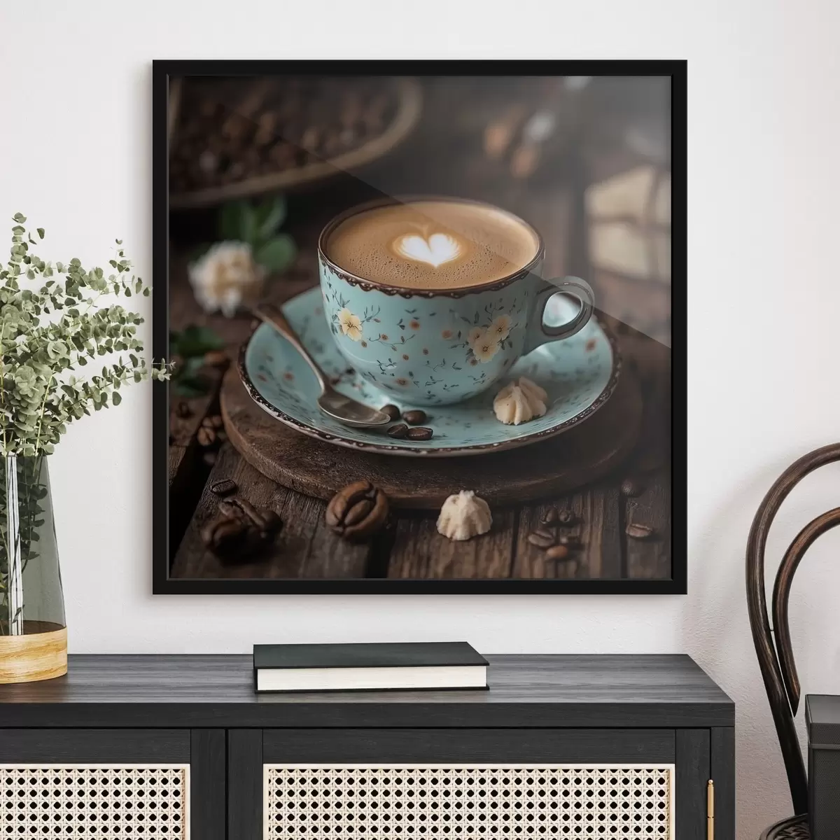 Poster Een kopje koffie op tafel f41755