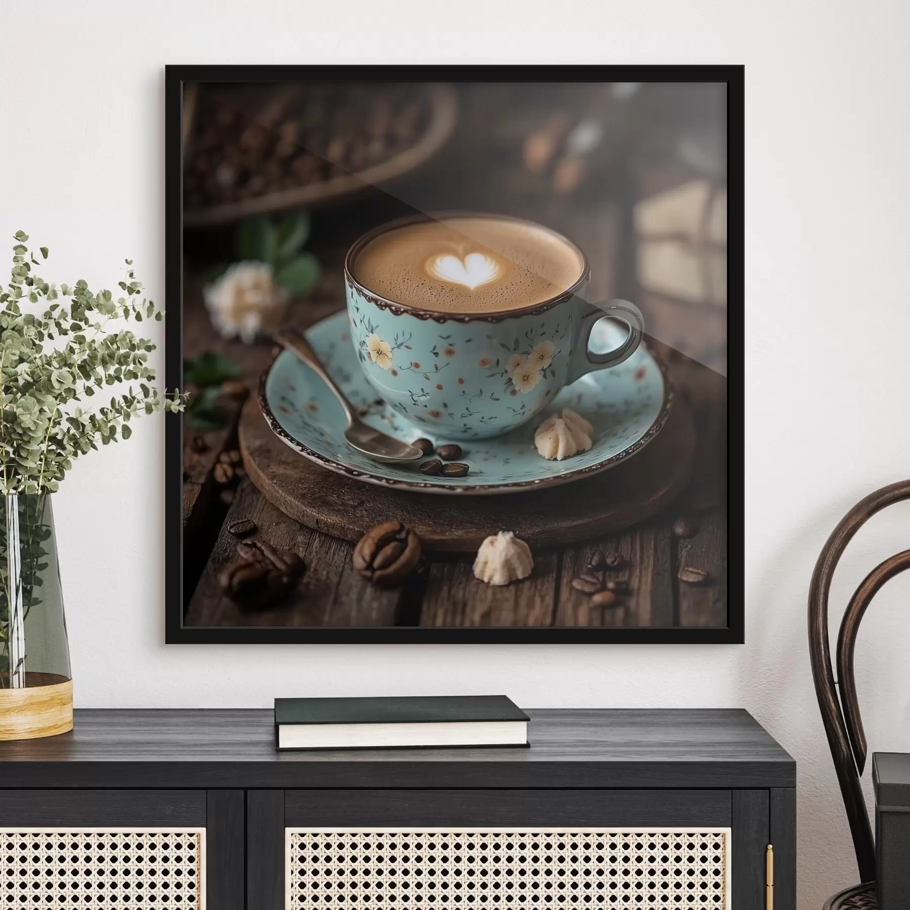 Fotobehang Een kopje koffie op tafel f41755