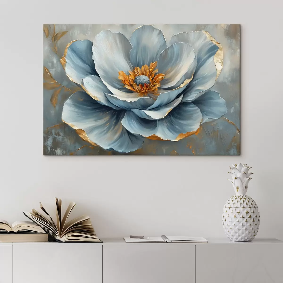  Schilderijen Blauwe bloem in de stijl van olieverfschilderij s41826