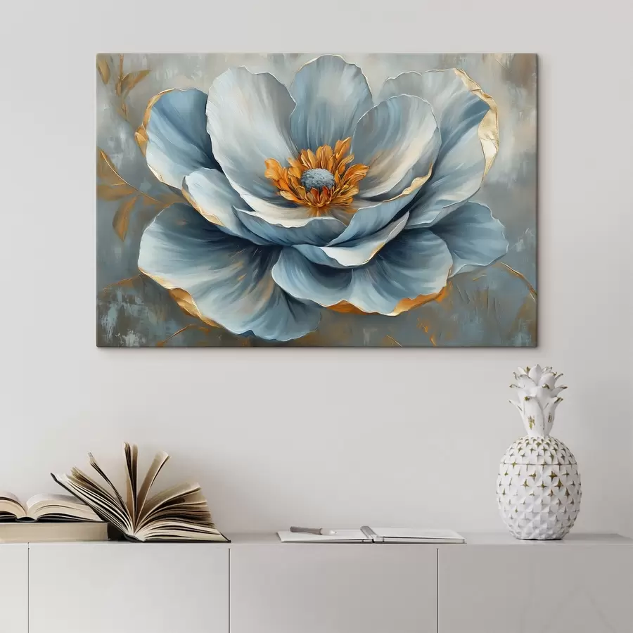  Schilderijen Blauwe bloem in de stijl van olieverfschilderij s41826